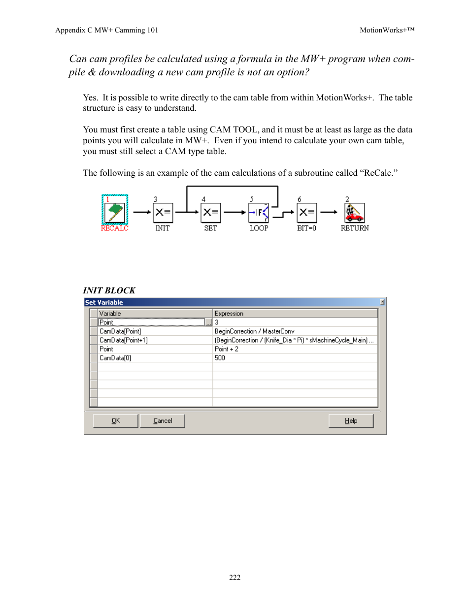 Init block | Yaskawa MotionWorks+ Windows Software User Manual | Page 228 / 235