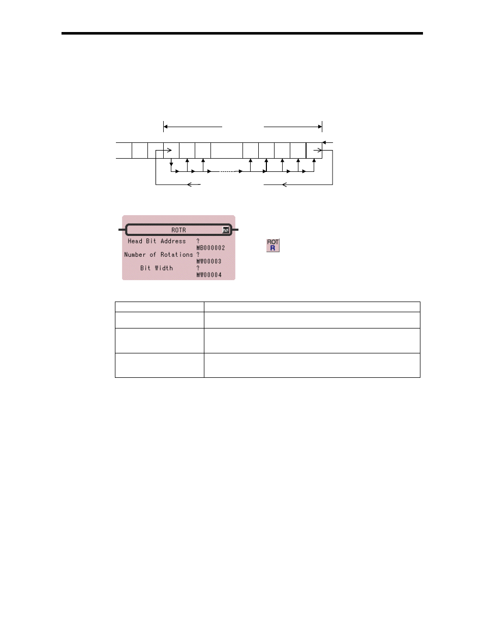 2 bit rotation right instruction (rotr) | Yaskawa Ladder Works Programming Manual User Manual | Page 101 / 220