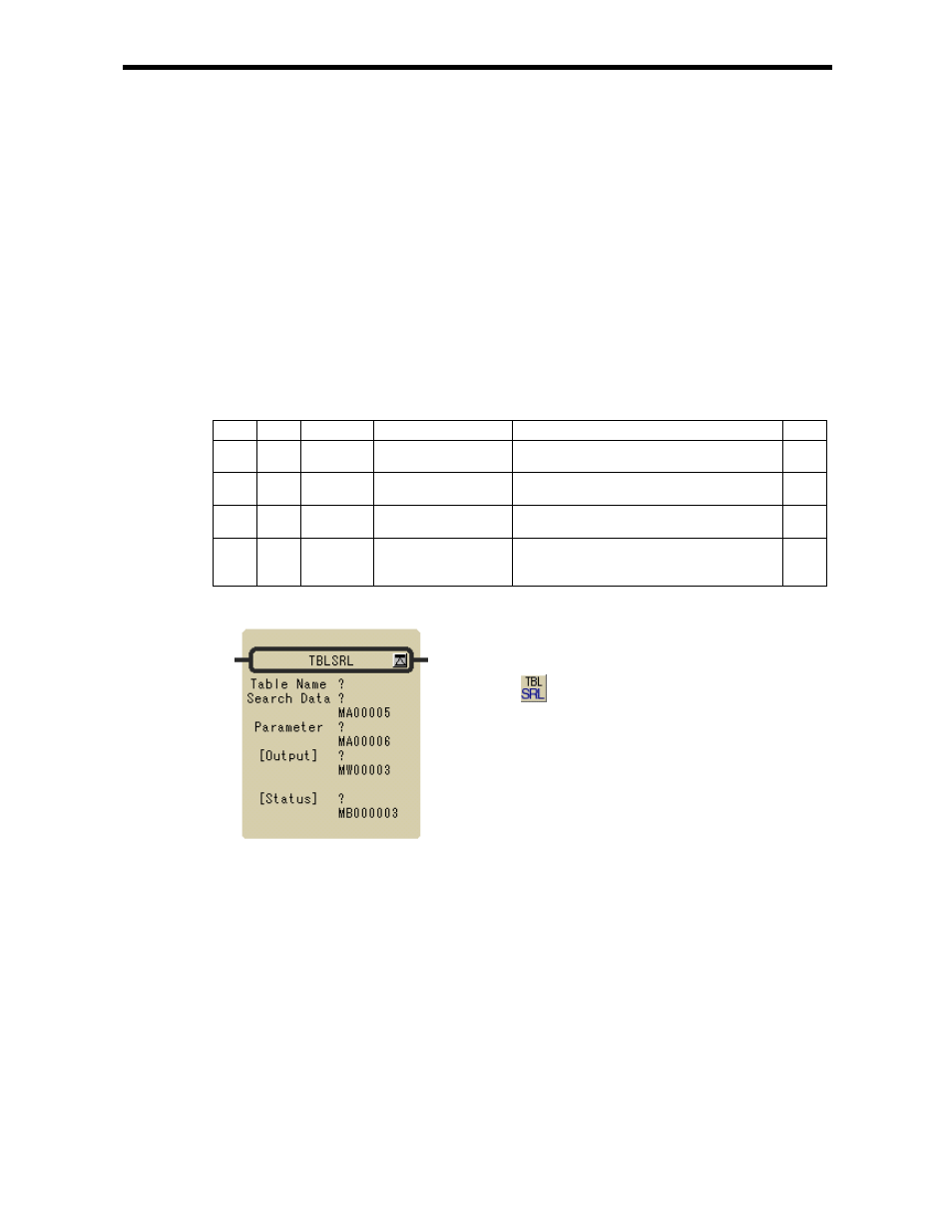 3 row search instruction (tblsrl) | Yaskawa Ladder Works Programming Manual User Manual | Page 163 / 220