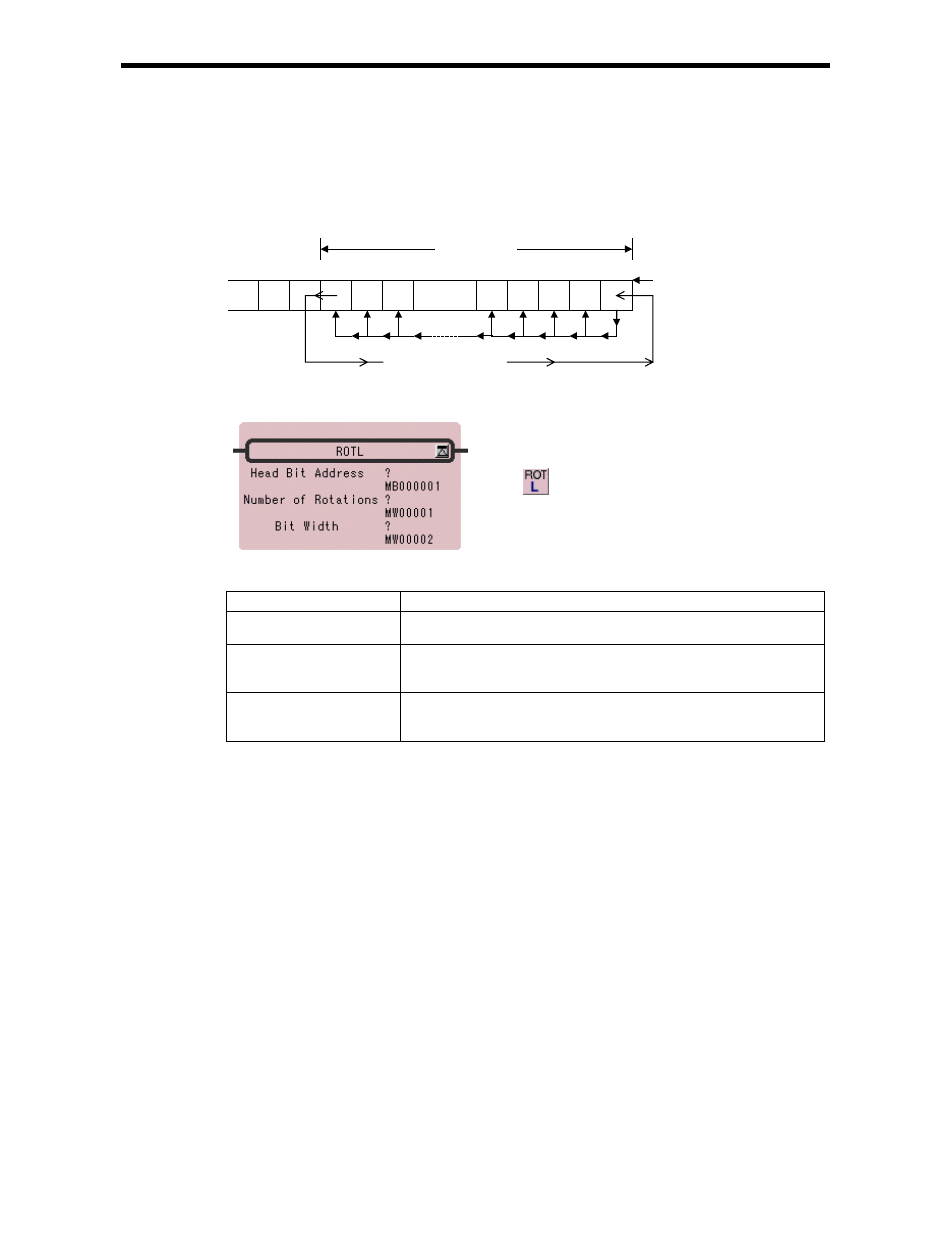 1 bit rotation left instruction (rotl) | Yaskawa Ladder Works Programming Manual User Manual | Page 99 / 220