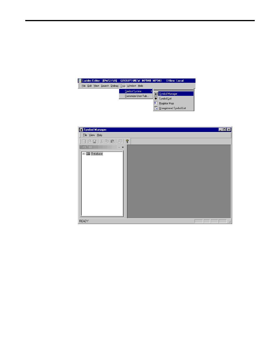 1 symbol manager, 1 symbol manager menu | Yaskawa Ladder Works Operation Manual User Manual | Page 116 / 183