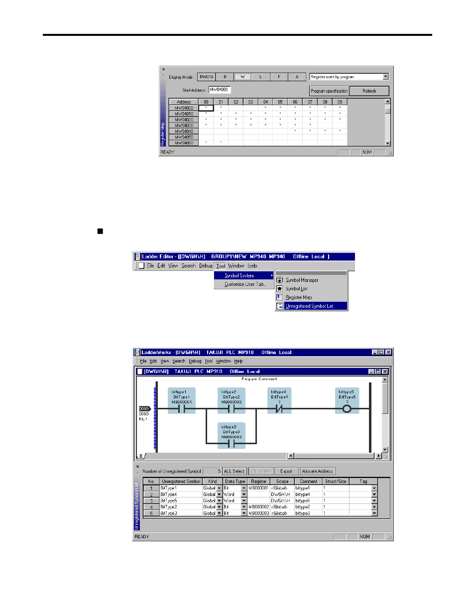 3 unregistered symbol list | Yaskawa Ladder Works Operation Manual User Manual | Page 137 / 183