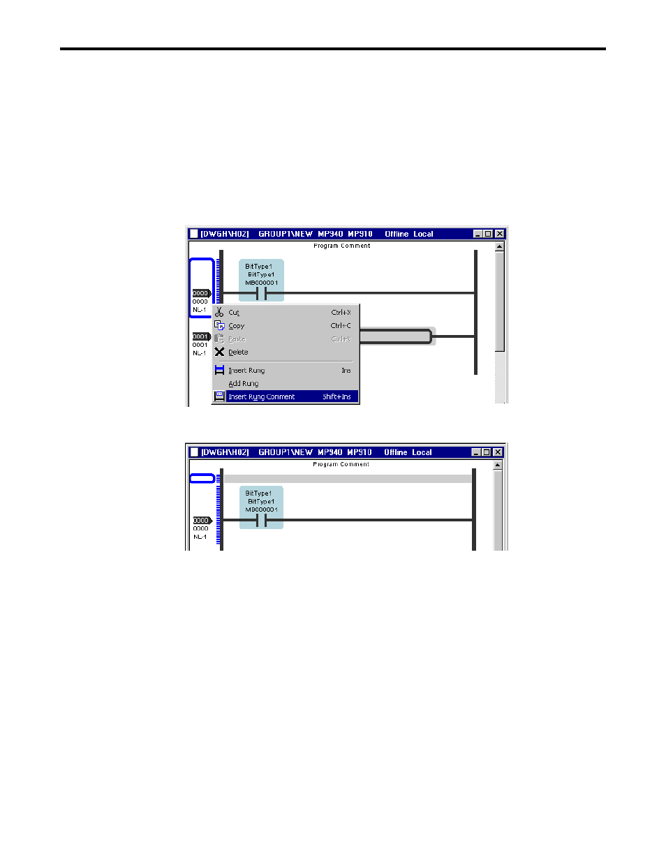 3 insert, 1 insert rung comment | Yaskawa Ladder Works Operation Manual User Manual | Page 30 / 183