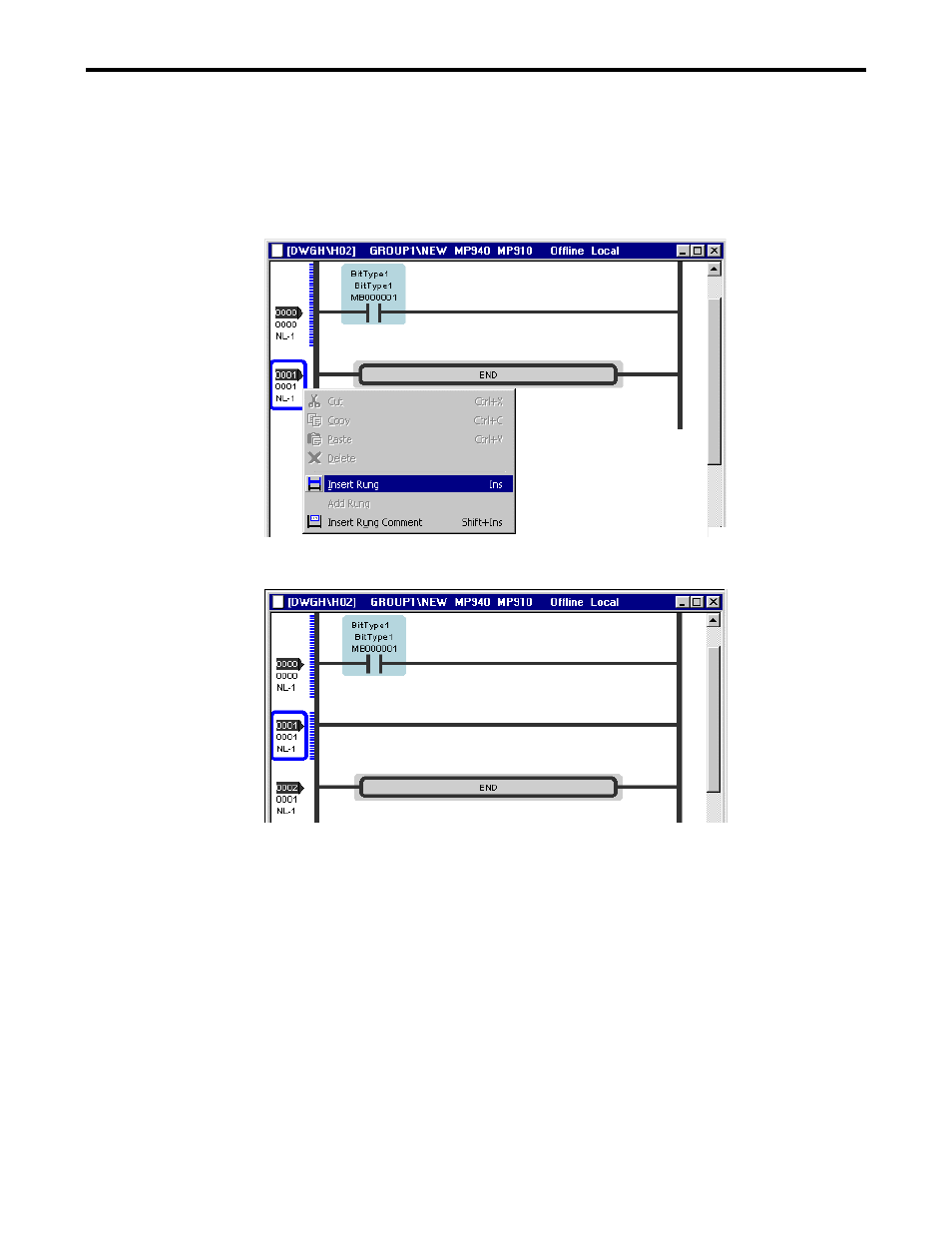 2 insert rung | Yaskawa Ladder Works Operation Manual User Manual | Page 31 / 183