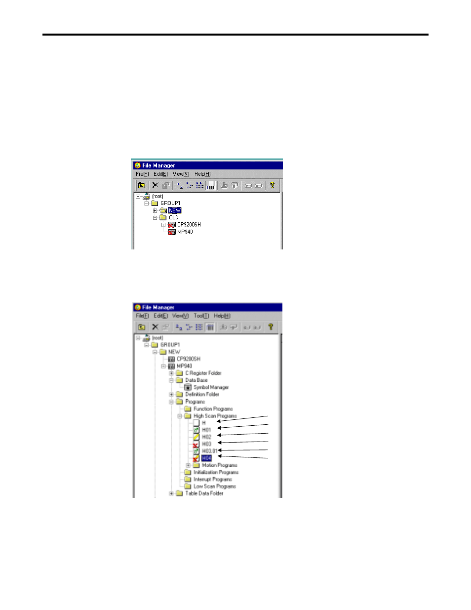 2 file manager, 1 folder display, 2 program file display | Yaskawa Ladder Works Operation Manual User Manual | Page 4 / 183