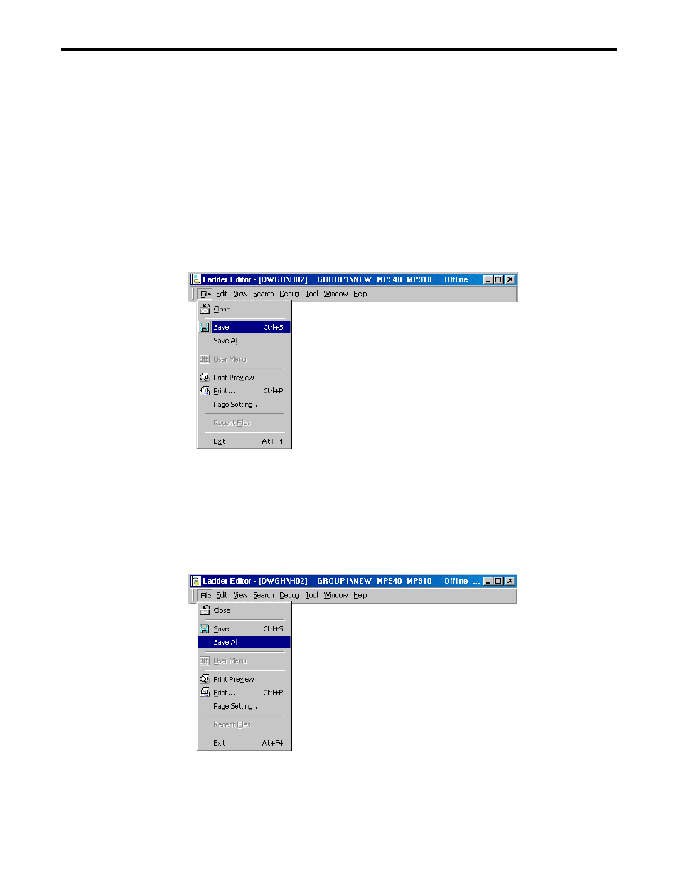 8 save program, 1 save, 2 save all | Yaskawa Ladder Works Operation Manual User Manual | Page 67 / 183