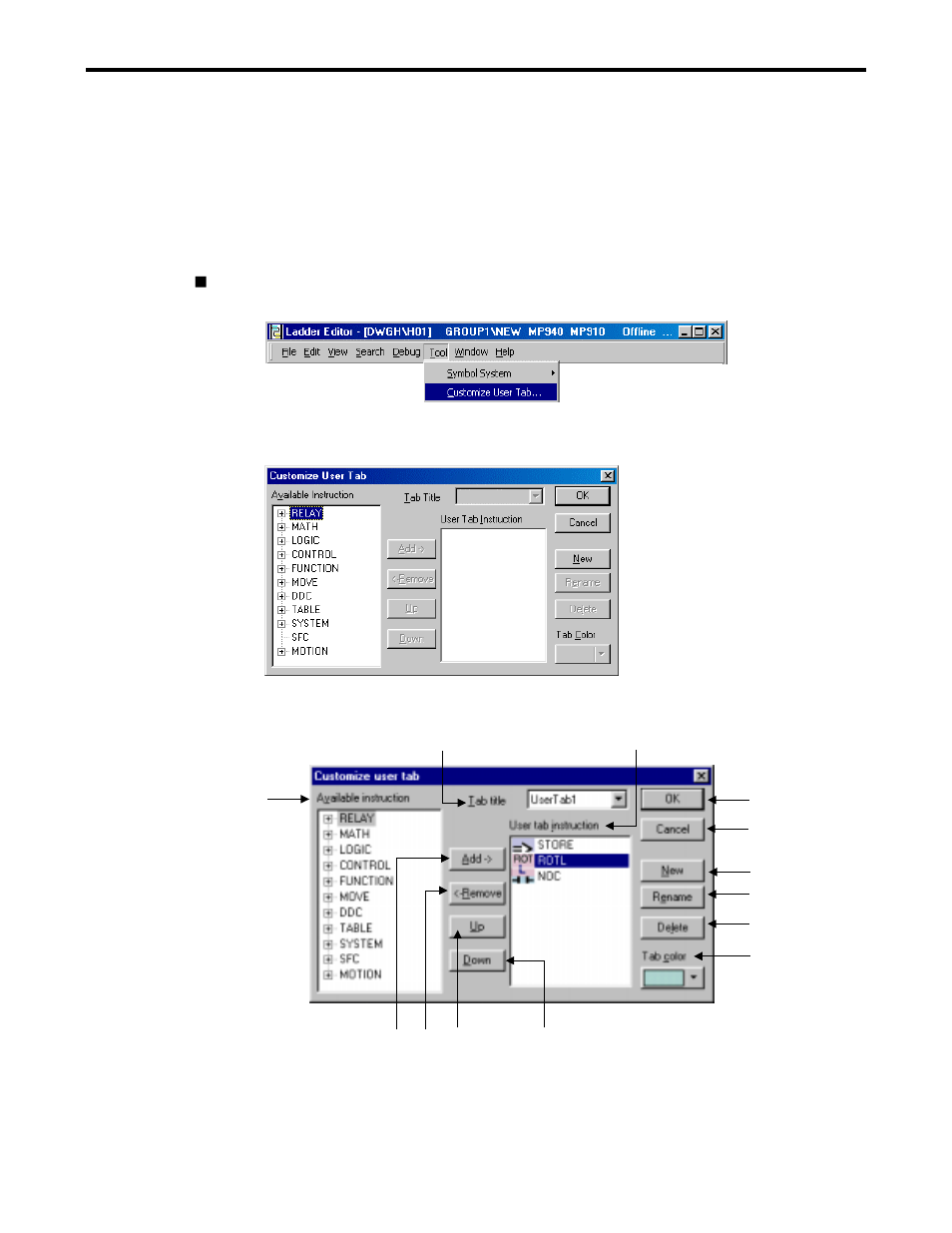 2 user customized tab | Yaskawa Ladder Works Operation Manual User Manual | Page 81 / 183