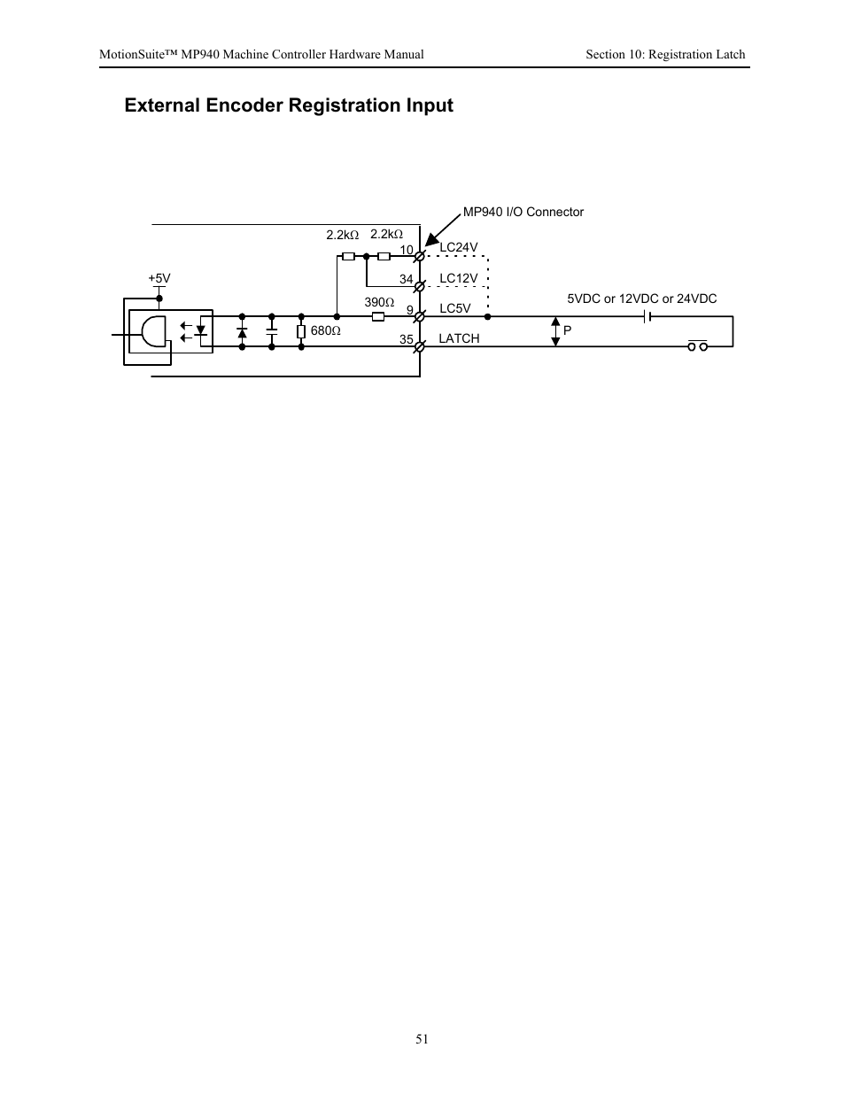 External encoder registration input | Yaskawa MP940 Hardware Manual User Manual | Page 54 / 72