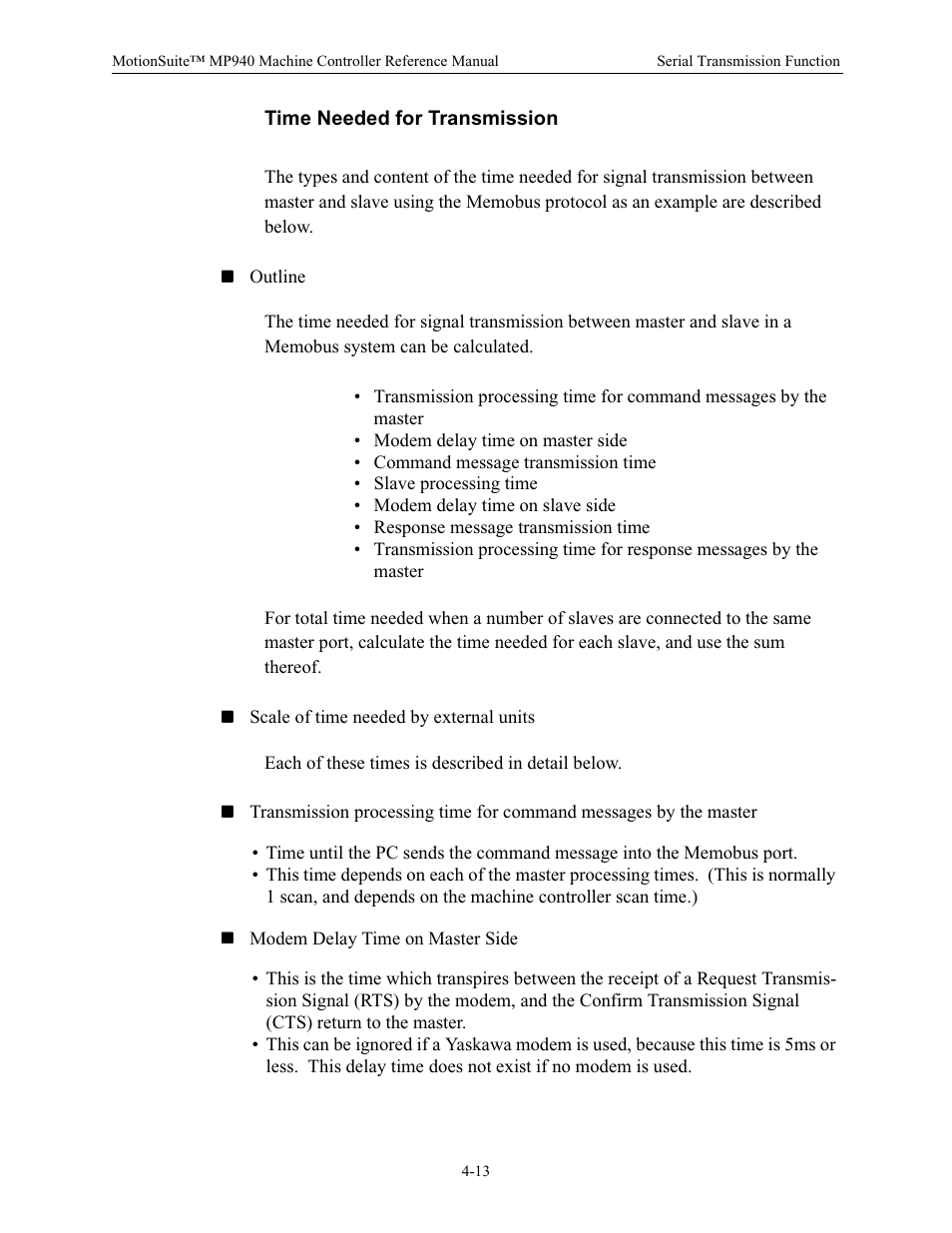 Time needed for transmission | Yaskawa MP940 Reference Manual User Manual | Page 104 / 525