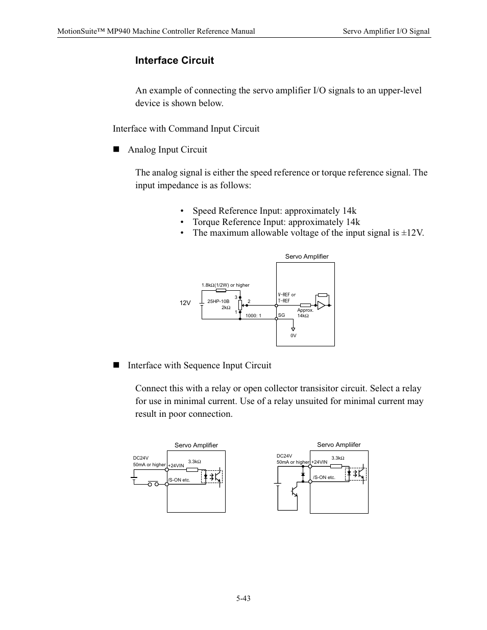 Interface circuit | Yaskawa MP940 Reference Manual User Manual | Page 185 / 525