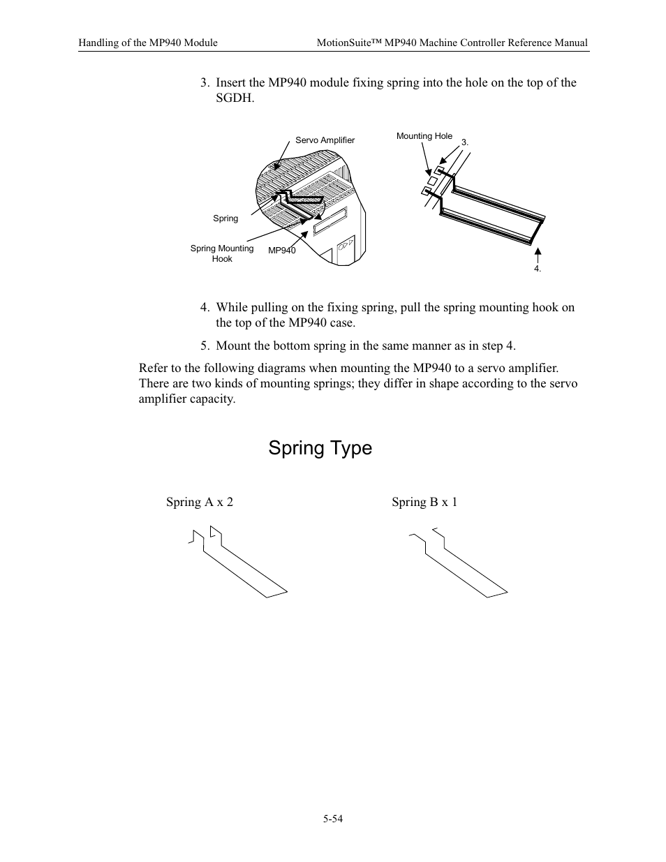 Spring type | Yaskawa MP940 Reference Manual User Manual | Page 196 / 525