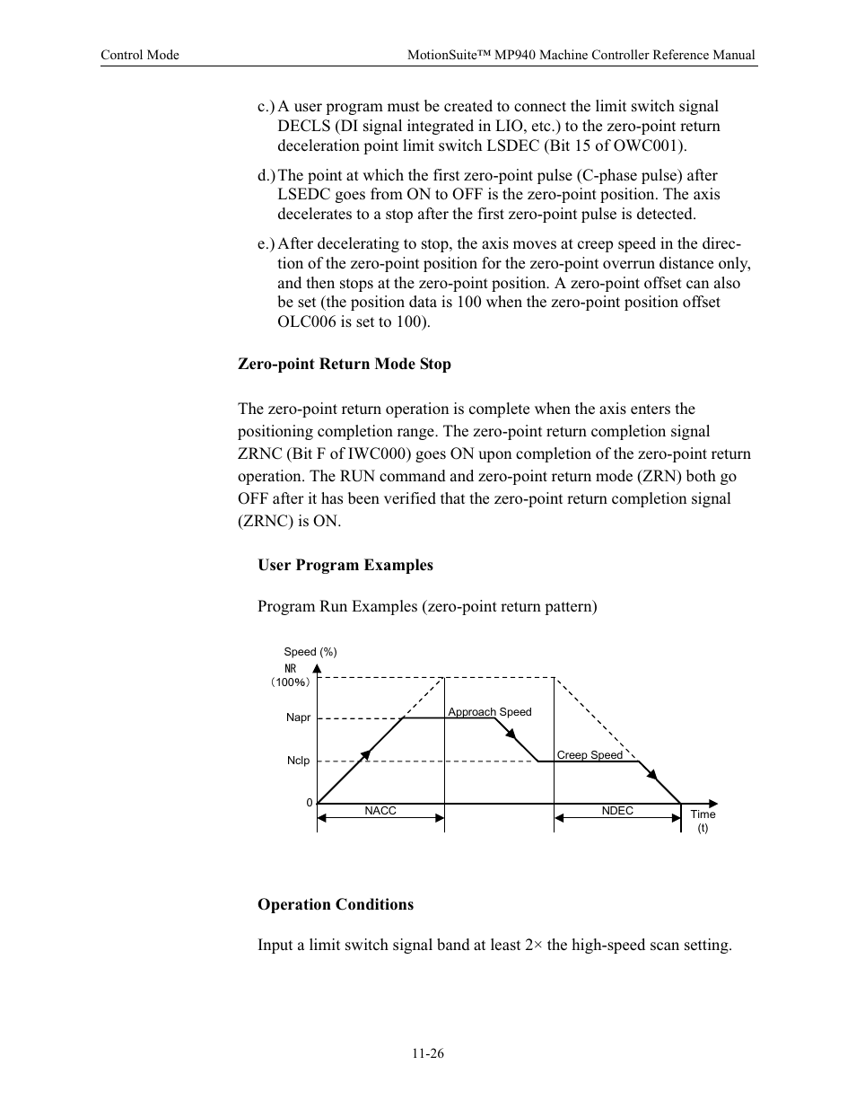 User program examples, Operation conditions | Yaskawa MP940 Reference Manual User Manual | Page 423 / 525