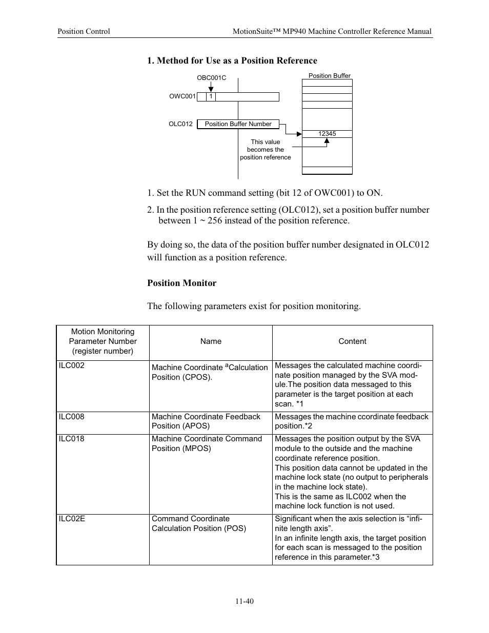 Method for use as a position reference, Position monitor | Yaskawa MP940 Reference Manual User Manual | Page 437 / 525