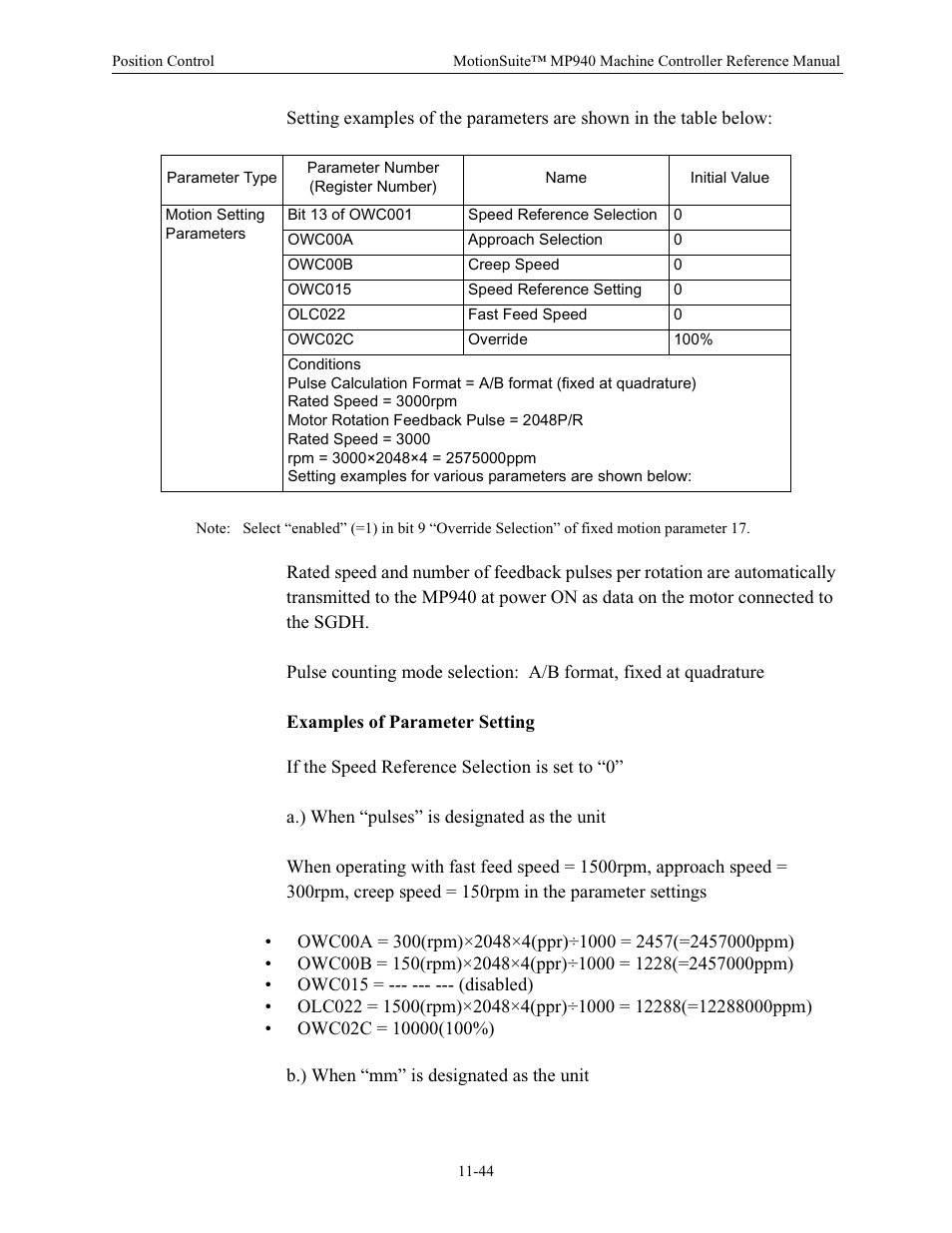 Examples of parameter setting | Yaskawa MP940 Reference Manual User Manual | Page 441 / 525