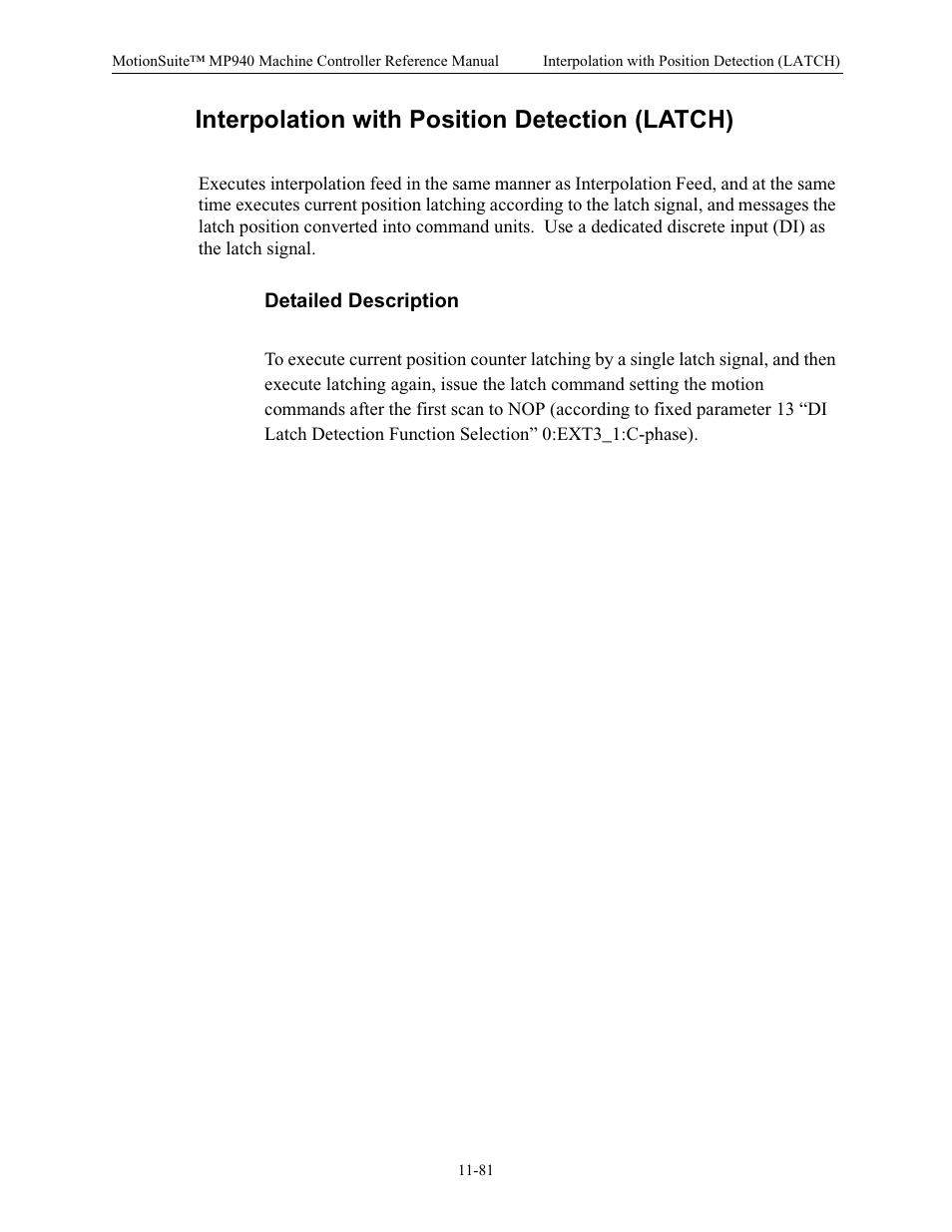 Interpolation with position detection (latch), Detailed description | Yaskawa MP940 Reference Manual User Manual | Page 478 / 525
