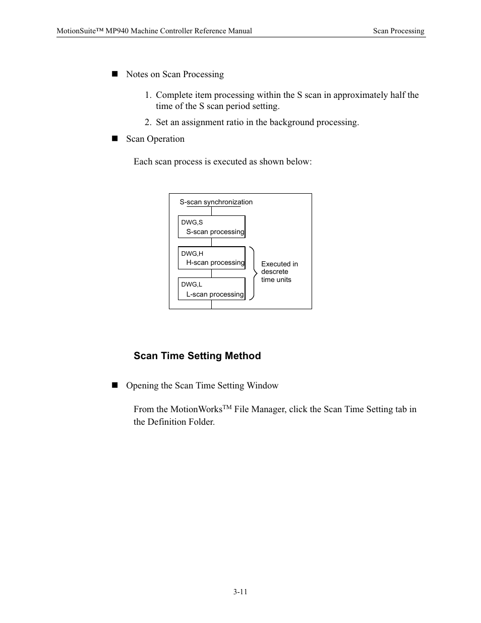 Scan time setting method | Yaskawa MP940 Reference Manual User Manual | Page 53 / 525