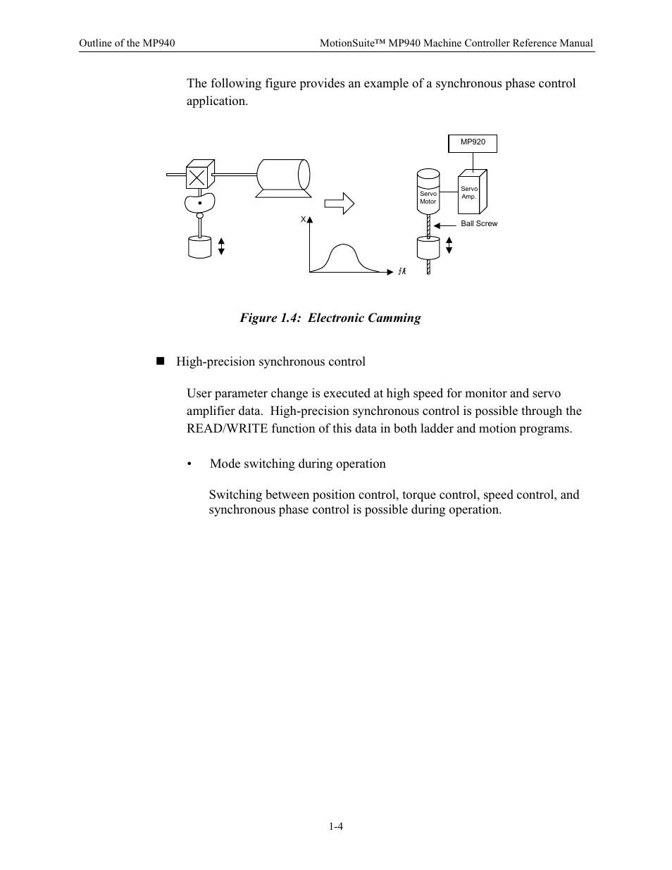 Figure 1.4: electronic camming | Yaskawa MP940 Reference Manual User Manual | Page 9 / 525