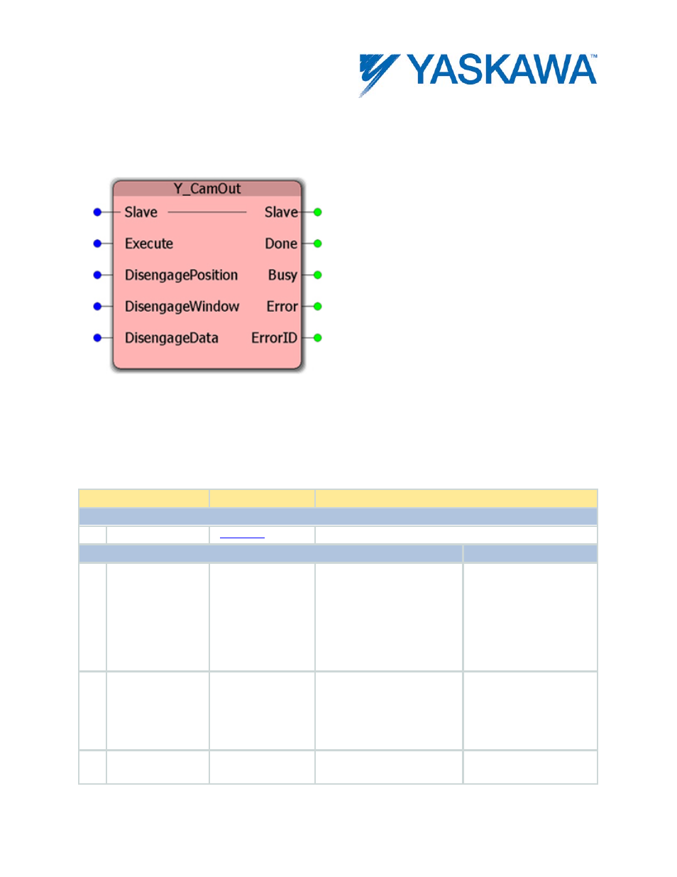 Y_camout, Parameters | Yaskawa MotionWorks IEC User Manual | Page 218 / 396