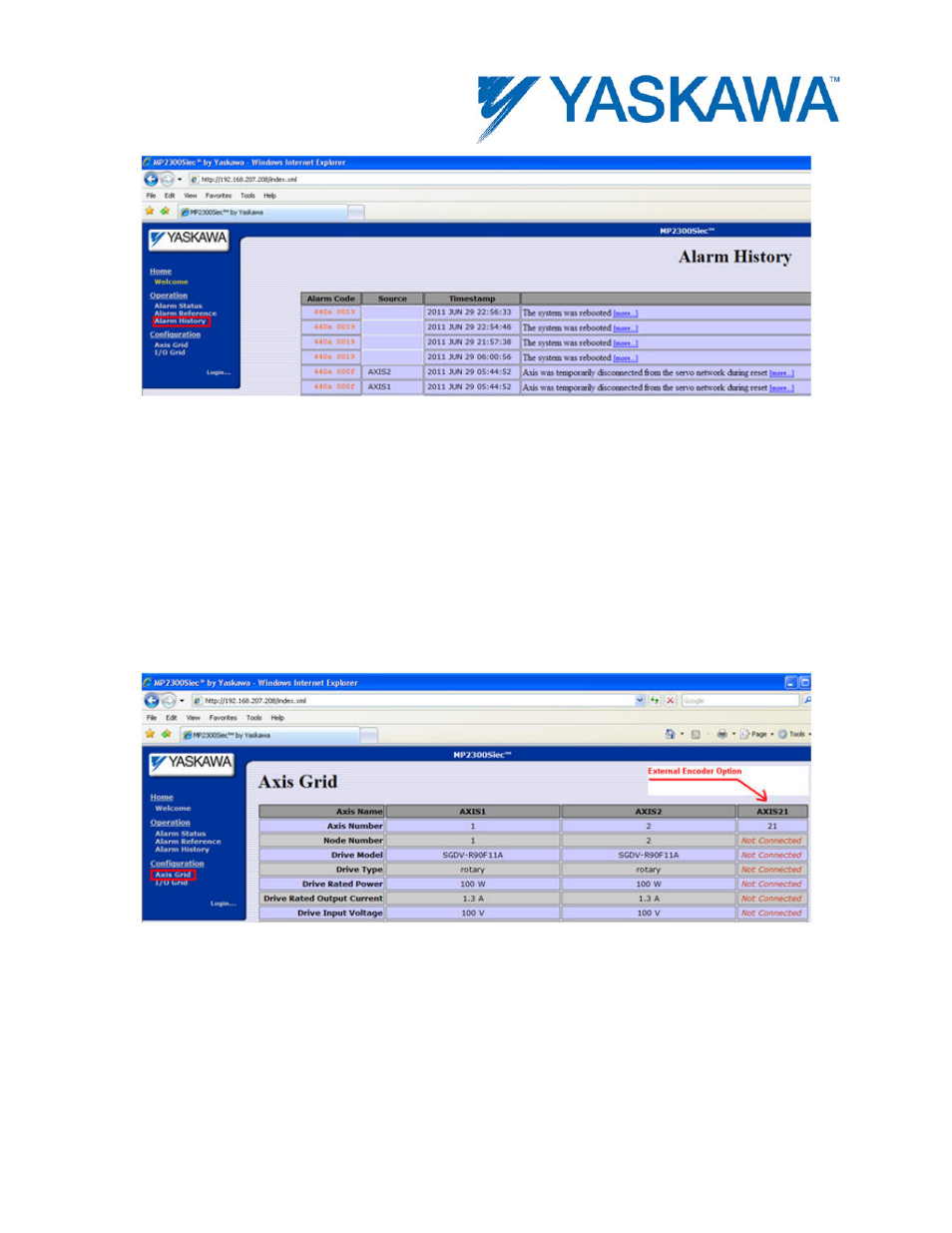 Axis grid | Yaskawa MotionWorks IEC Hardware User Manual | Page 104 / 165