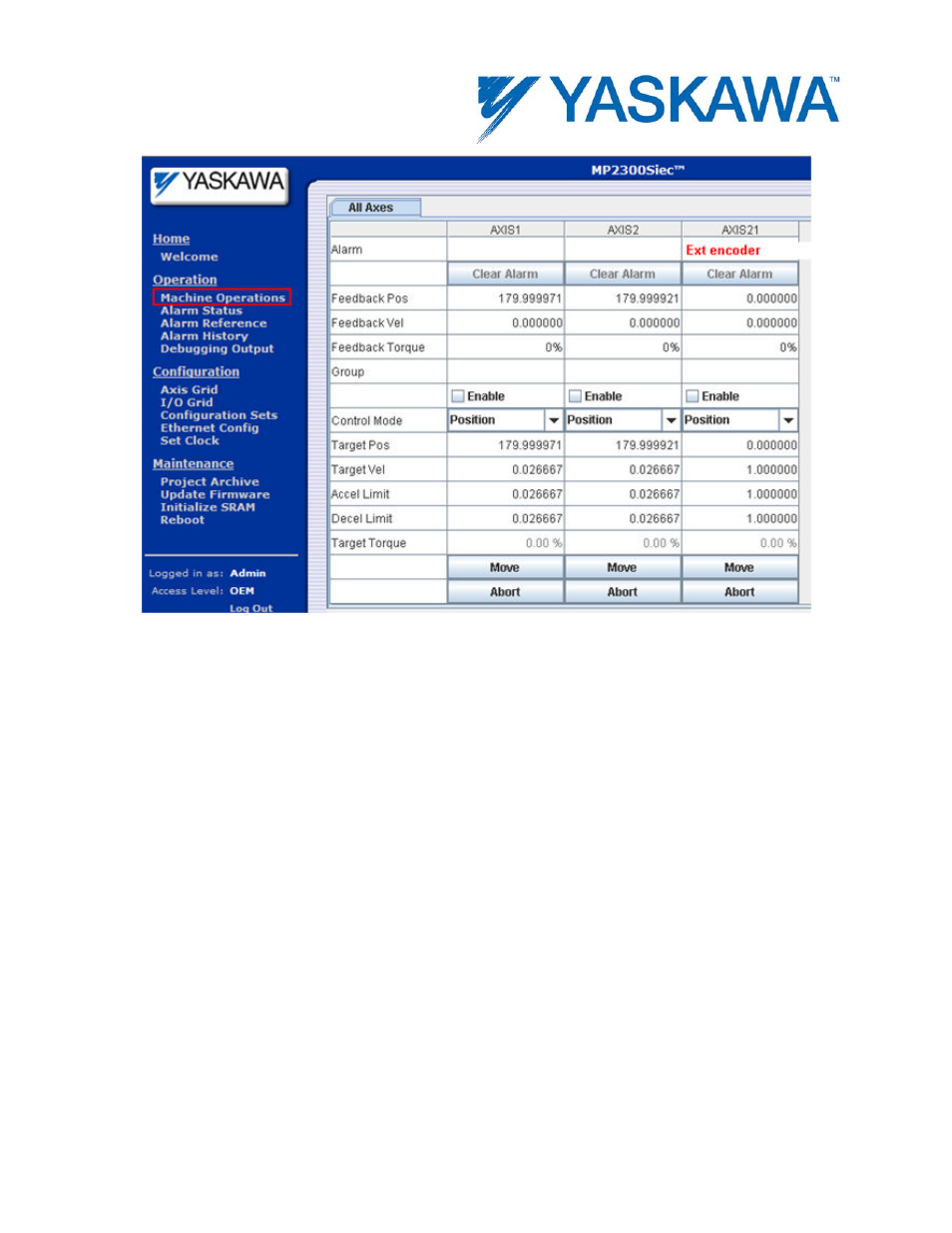Machine operations | Yaskawa MotionWorks IEC Hardware User Manual | Page 106 / 165
