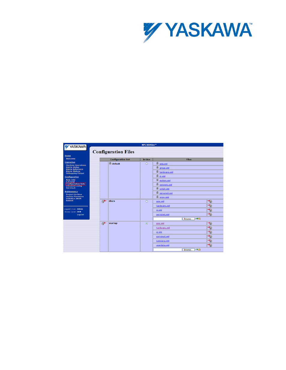 Configuration sets | Yaskawa MotionWorks IEC Hardware User Manual | Page 113 / 165