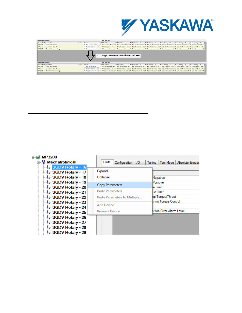 2 copy - paste all parameters | Yaskawa MotionWorks IEC Hardware User Manual | Page 21 / 165