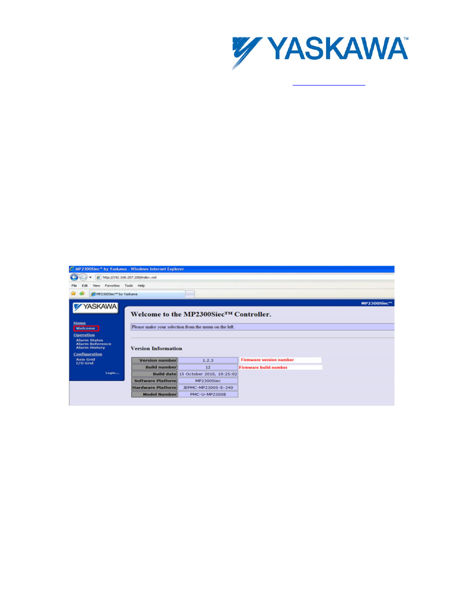 Level 1 of web server | Yaskawa MotionWorks IEC Hardware User Manual | Page 99 / 165