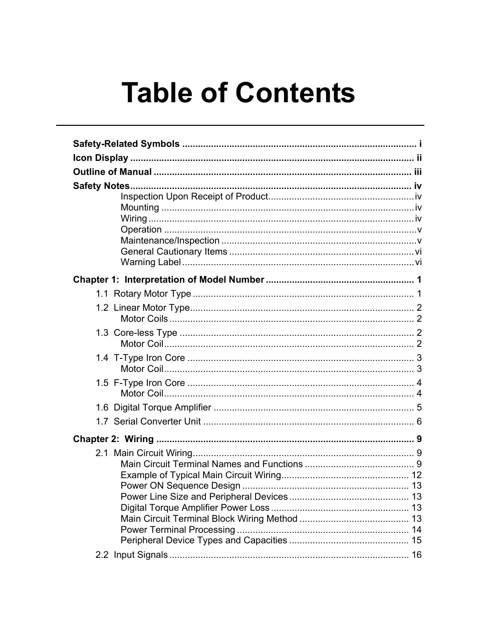 Yaskawa LEGEND Digital Torque Amplifier User Manual | Page 8 / 81