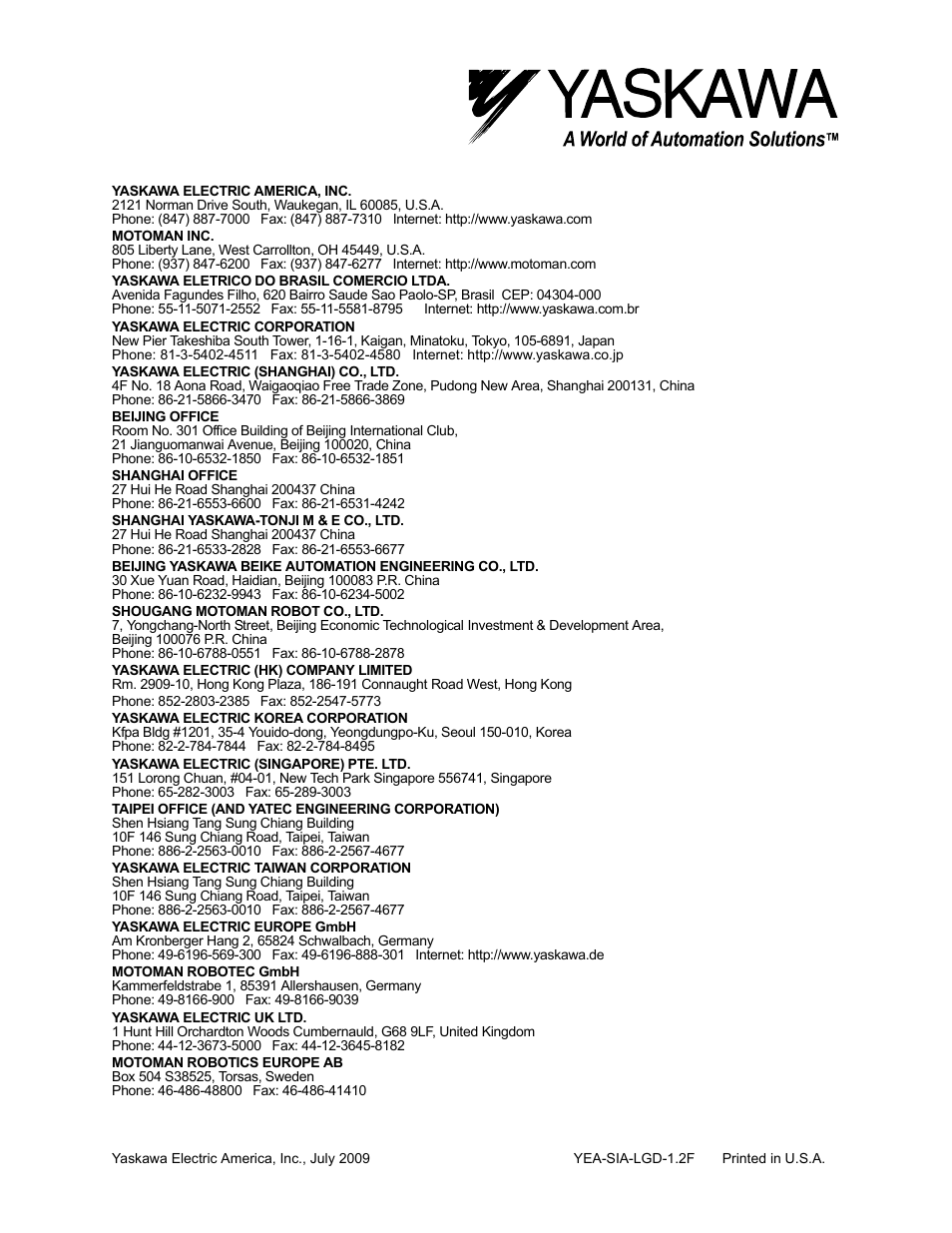 Yaskawa LEGEND Digital Torque Amplifier User Manual | Page 81 / 81