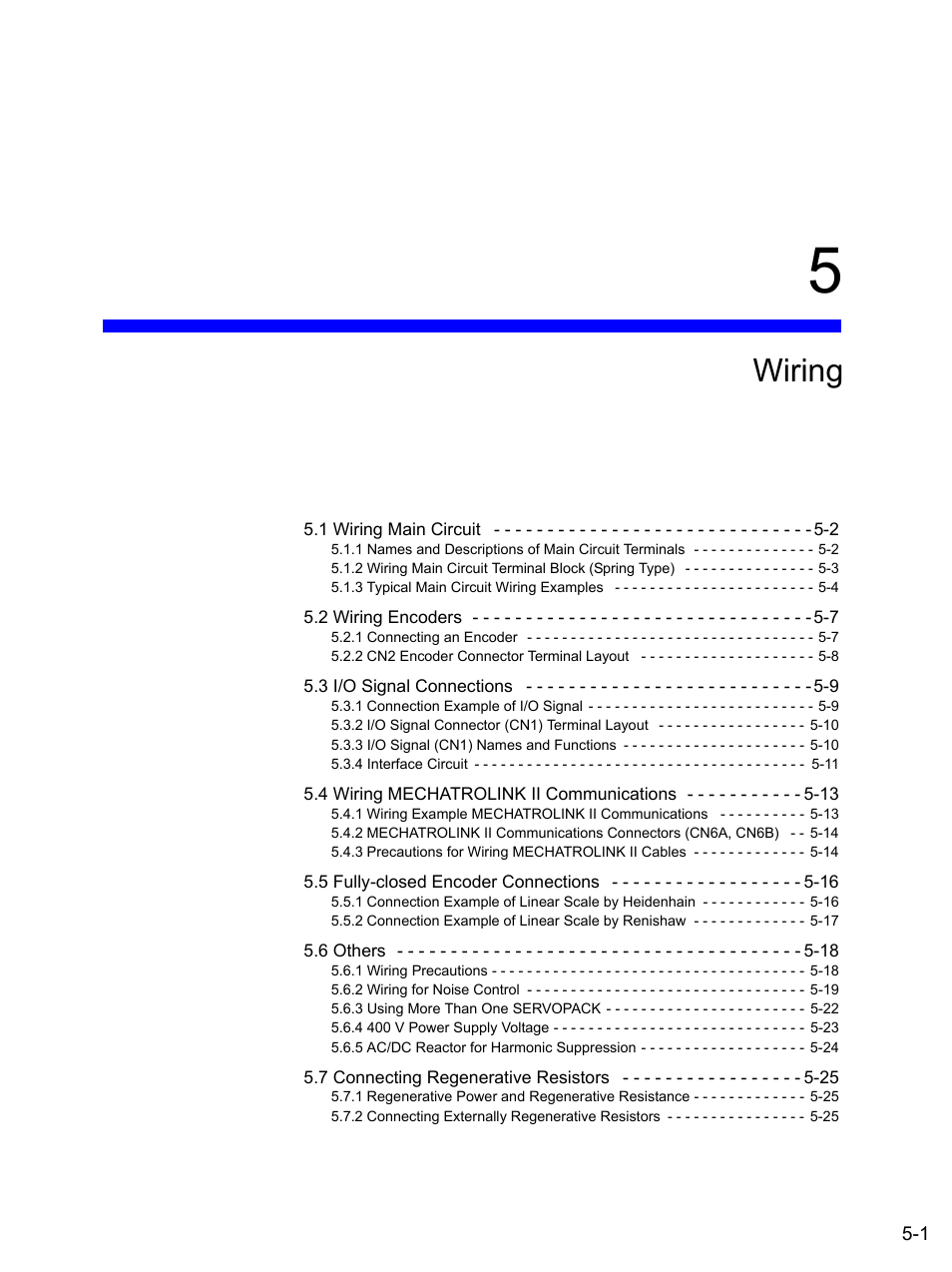 5 wiring, Wiring | Yaskawa SGDS Sigma III Servo Amplifier User Manual | Page 104 / 374