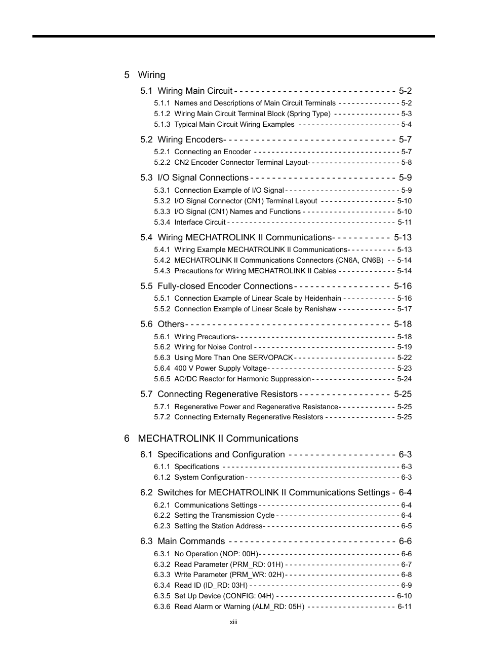 5 wiring, 6 m echatrolink ii communications | Yaskawa SGDS Sigma III Servo Amplifier User Manual | Page 14 / 374