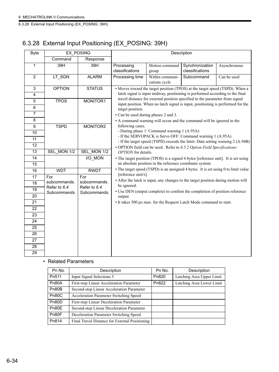 28 external input positioning (ex_posing: 39h), 28 extern, 28 external input positioning (ex_posing: 39h) -34 | Yaskawa SGDS Sigma III Servo Amplifier User Manual | Page 165 / 374
