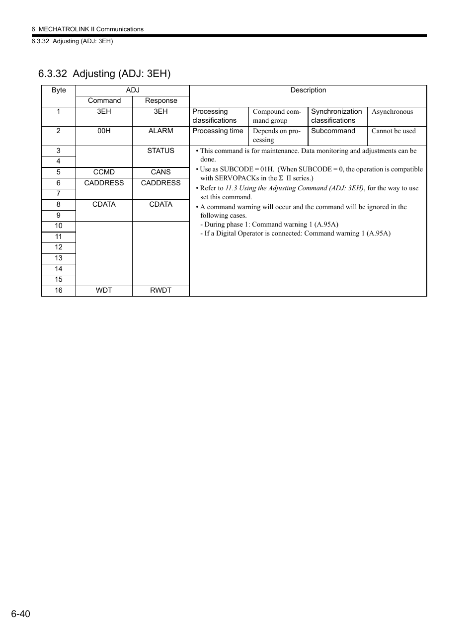 32 adjusting (adj: 3eh), 32 adjusting, 32 adjusting (adj: 3eh) -40 | Yaskawa SGDS Sigma III Servo Amplifier User Manual | Page 171 / 374