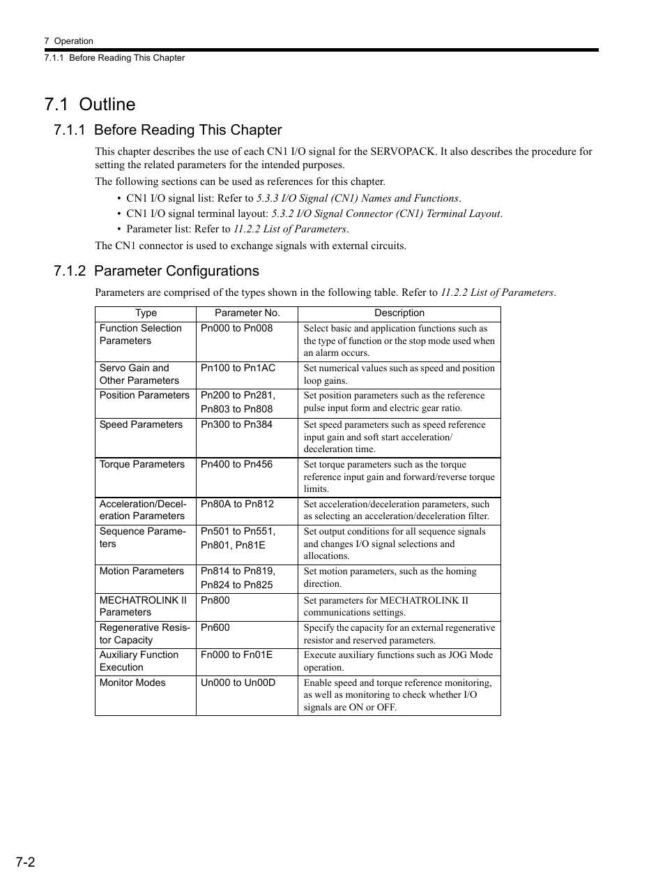 1 outline, 1 before reading this chapter, 2 parameter configurations | 1 outline -2 | Yaskawa SGDS Sigma III Servo Amplifier User Manual | Page 191 / 374