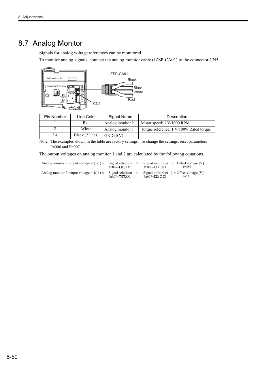 7 analog monitor, 7 analog monitor -50 | Yaskawa SGDS Sigma III Servo Amplifier User Manual | Page 277 / 374