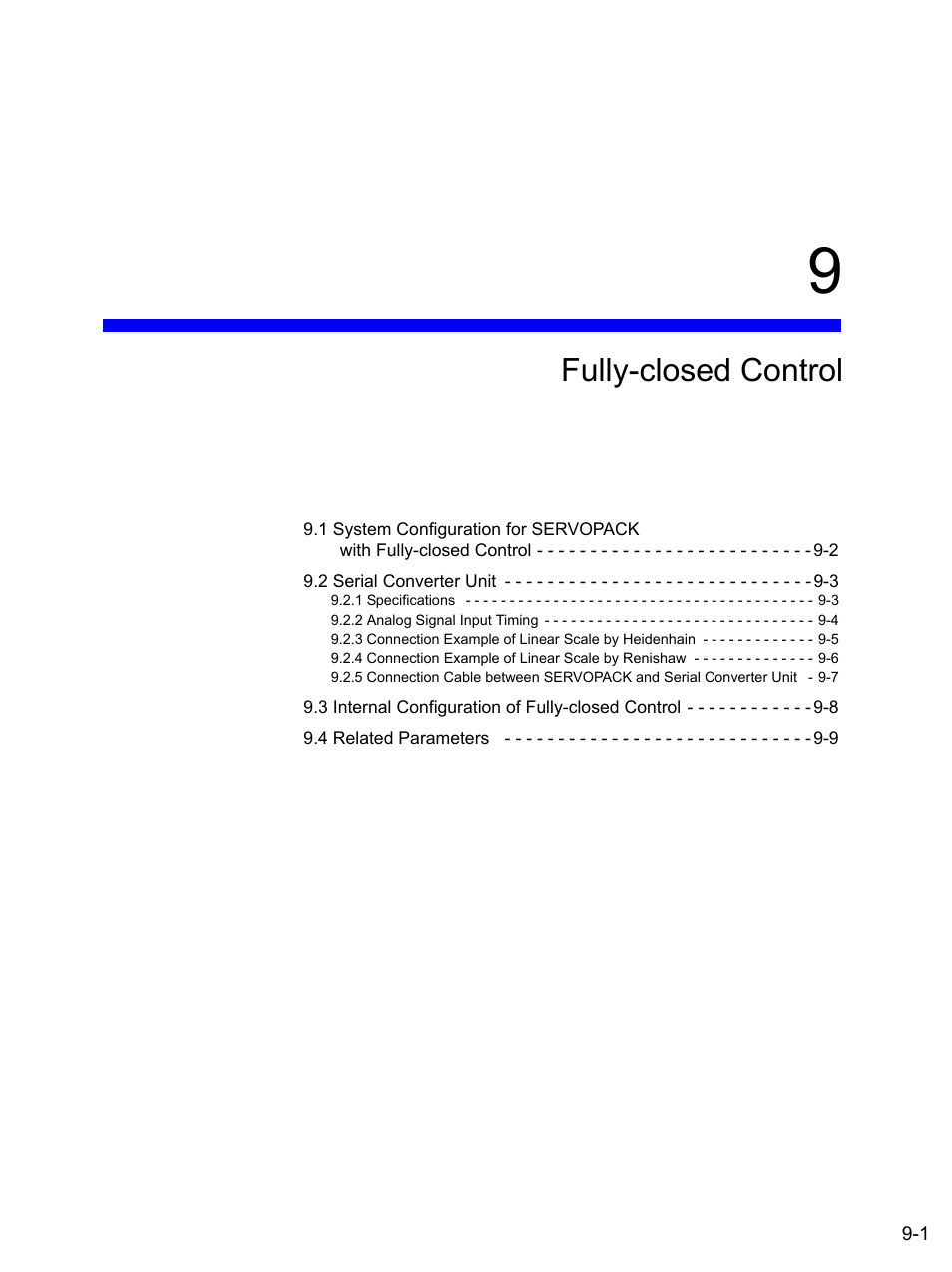 9 fully-closed control, Fully-closed control | Yaskawa SGDS Sigma III Servo Amplifier User Manual | Page 280 / 374