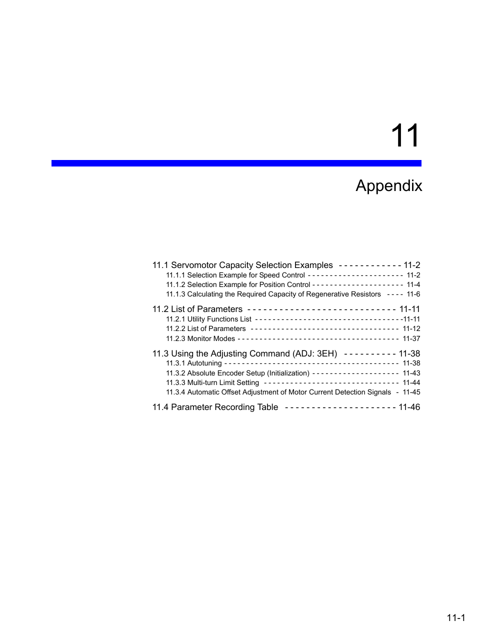 11 appendix, Appendix | Yaskawa SGDS Sigma III Servo Amplifier User Manual | Page 316 / 374