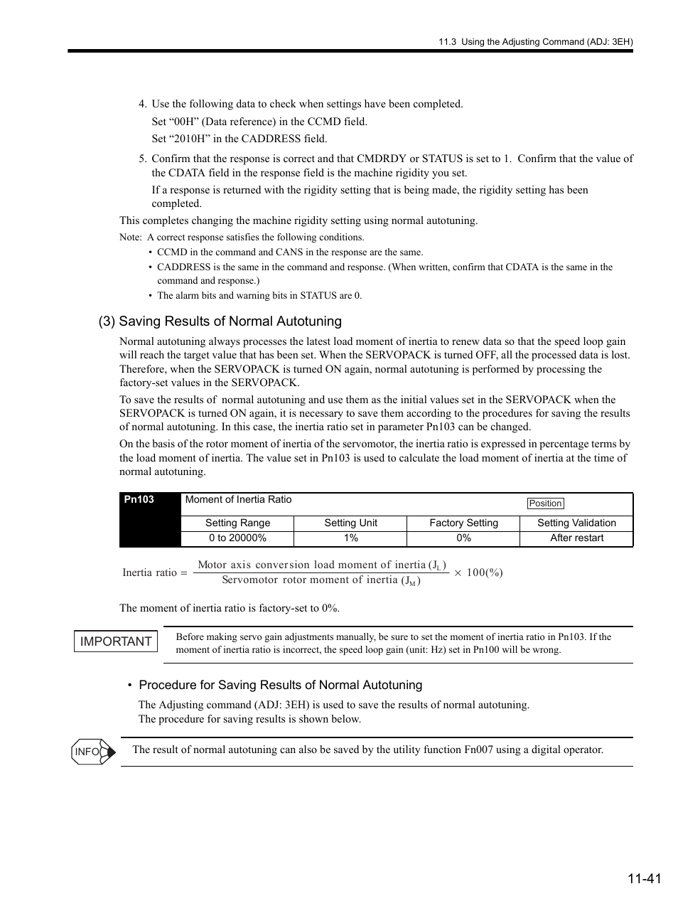 3) saving results of normal autotuning | Yaskawa SGDS Sigma III Servo Amplifier User Manual | Page 356 / 374