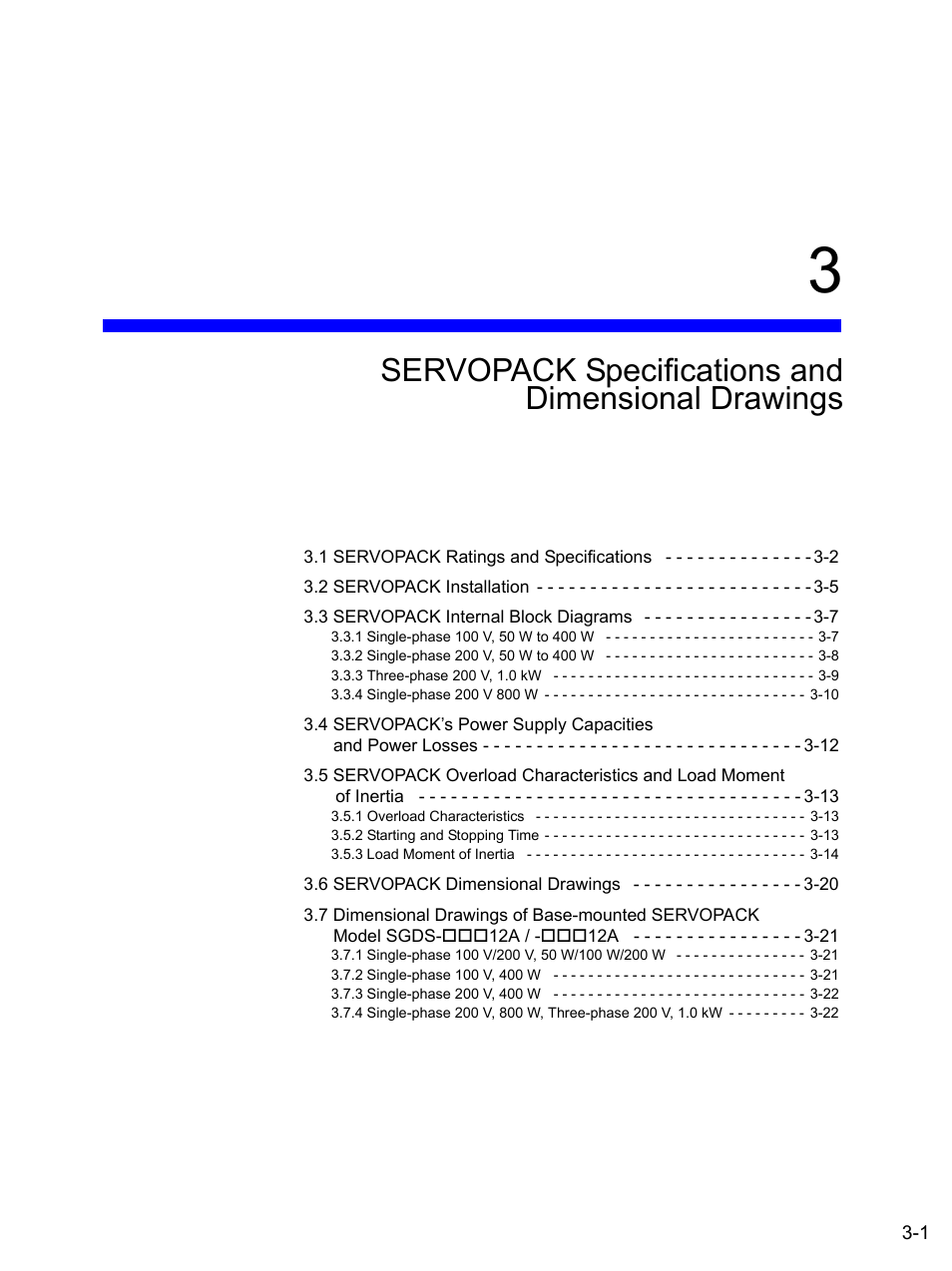 Servopack specifications and dimensional drawings | Yaskawa SGDS Sigma III Servo Amplifier User Manual | Page 58 / 374
