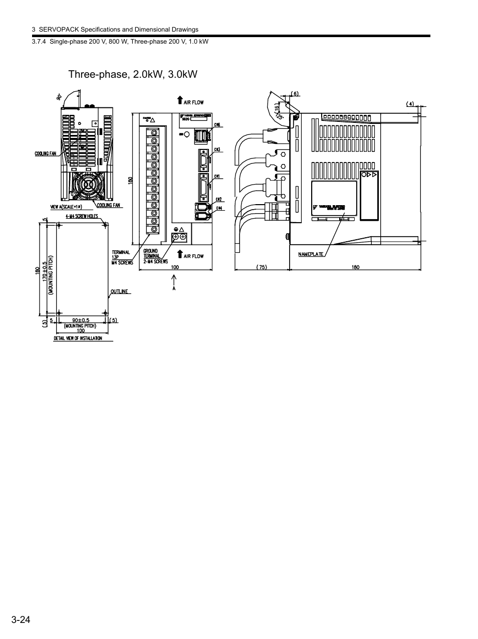 Three-phase, 2.0kw, 3.0kw | Yaskawa SGDS Sigma III Servo Amplifier User Manual | Page 81 / 374
