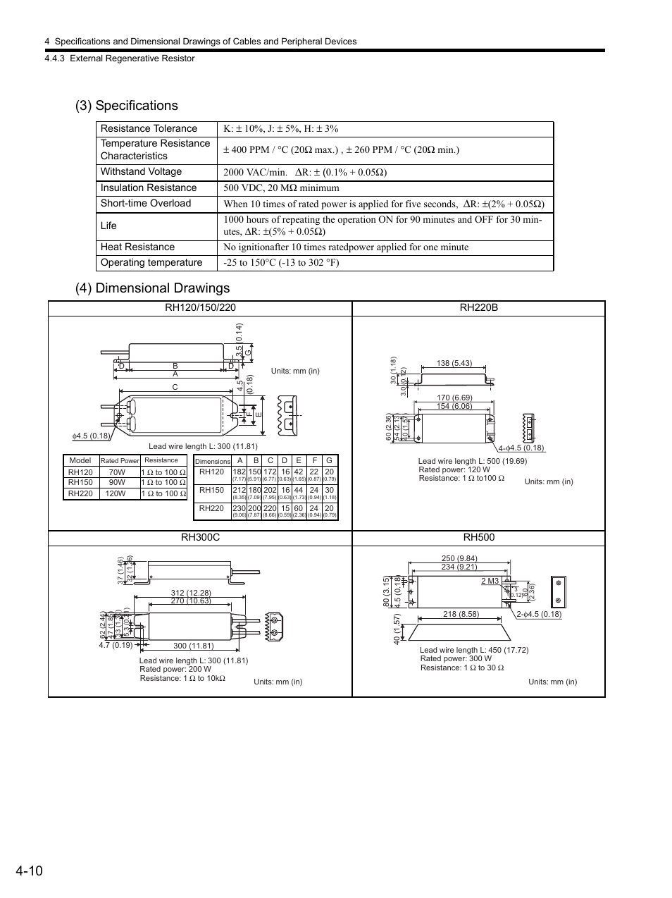 3) specifications, 4) dimensional drawings, 10 (3) specifications (4) dimensional drawings | Yaskawa SGDS Sigma III Servo Amplifier User Manual | Page 91 / 374