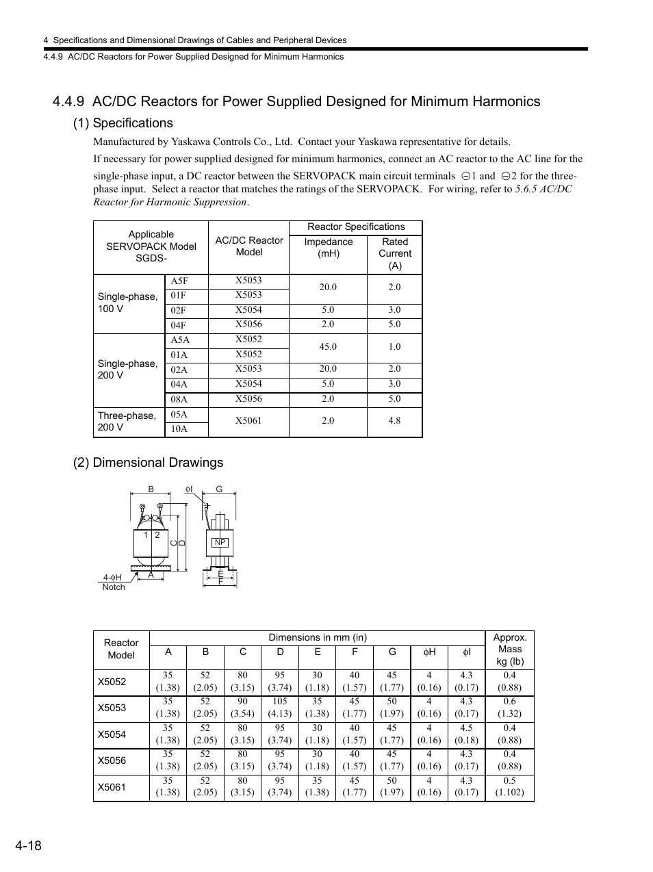 1) specifications, 2) dimensional drawings | Yaskawa SGDS Sigma III Servo Amplifier User Manual | Page 99 / 374