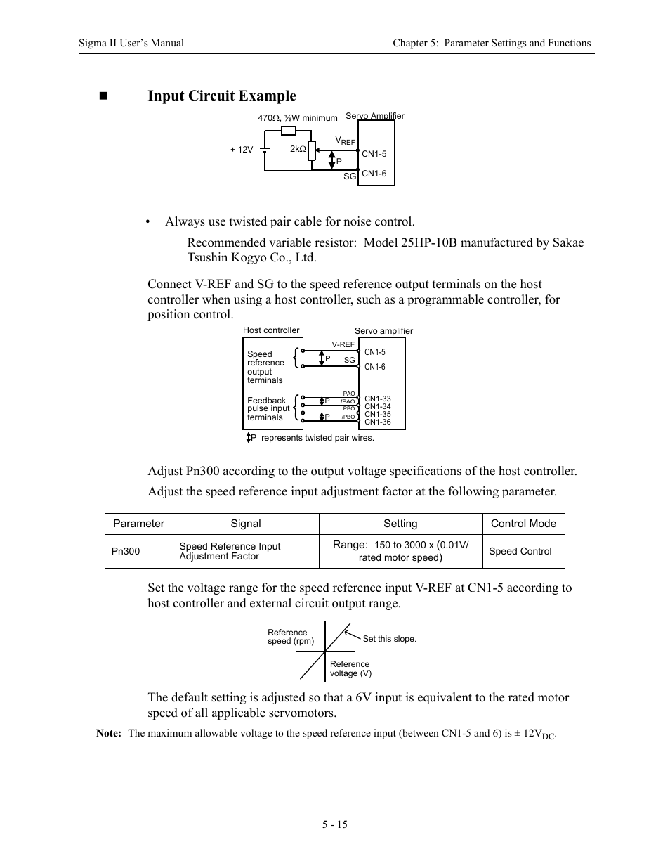 Input circuit example | Yaskawa Sigma II Series Servo System User Manual | Page 101 / 492