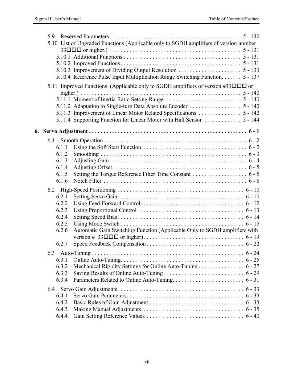 Yaskawa Sigma II Series Servo System User Manual | Page 14 / 492