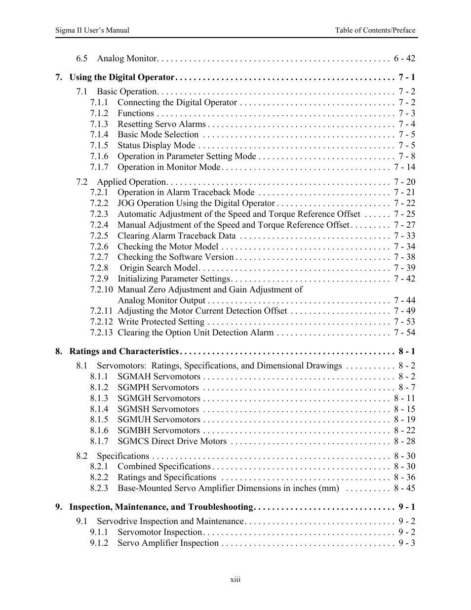 Yaskawa Sigma II Series Servo System User Manual | Page 15 / 492