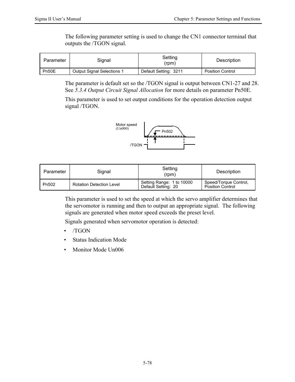 Yaskawa Sigma II Series Servo System User Manual | Page 164 / 492