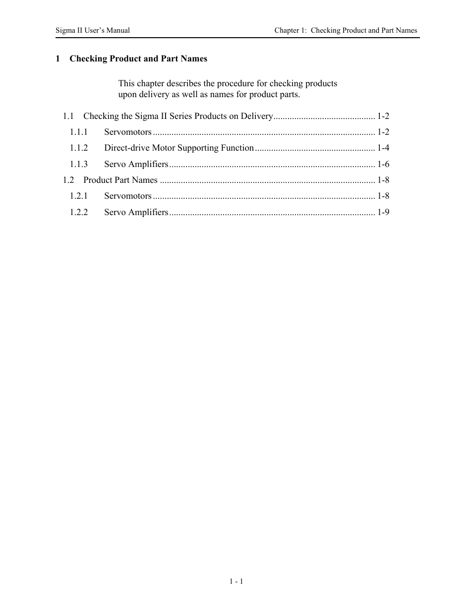 Yaskawa Sigma II Series Servo System User Manual | Page 19 / 492