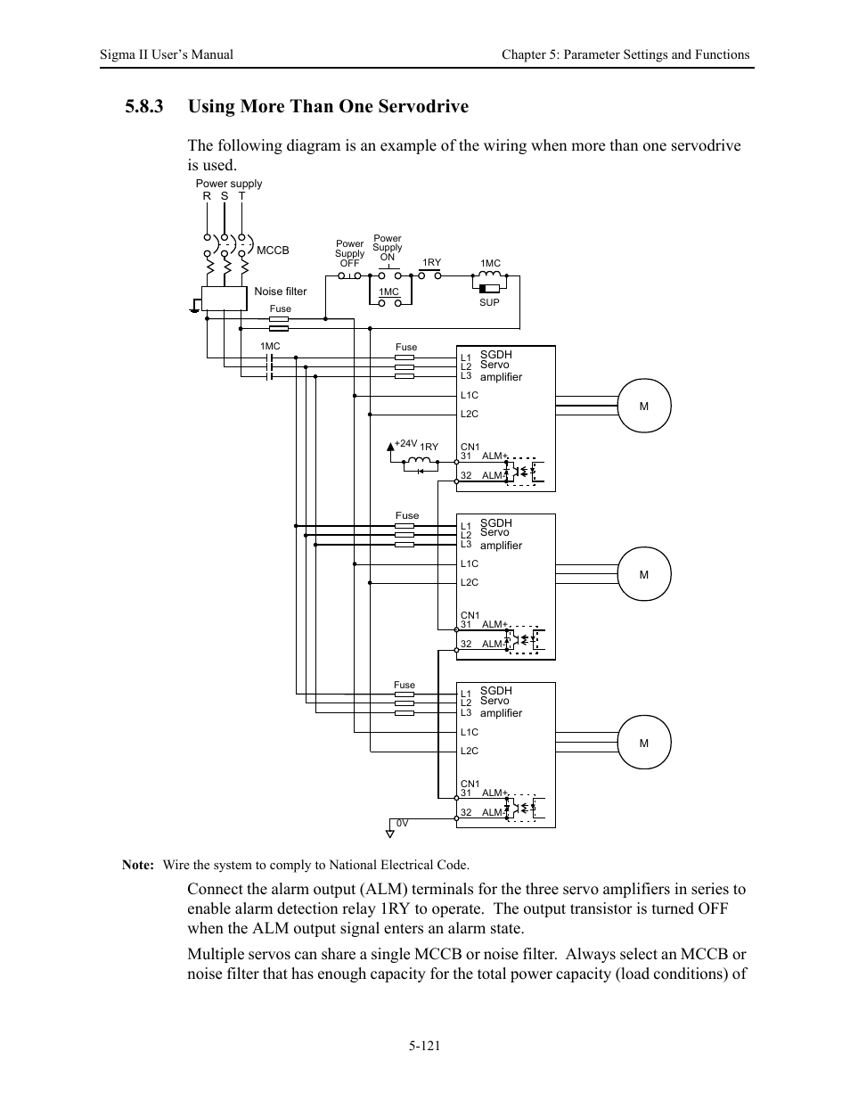 3 using more than one servodrive, 3 using more than one servodrive - 121, Using more than one servodrive -121 | Yaskawa Sigma II Series Servo System User Manual | Page 207 / 492