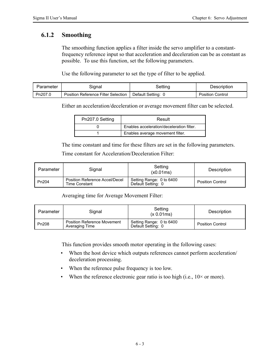 2 smoothing, 2 smoothing - 3, Smoothing -3 | Yaskawa Sigma II Series Servo System User Manual | Page 235 / 492