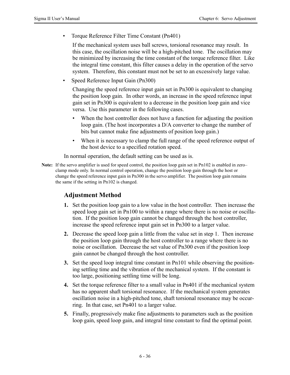 Adjustment method | Yaskawa Sigma II Series Servo System User Manual | Page 268 / 492